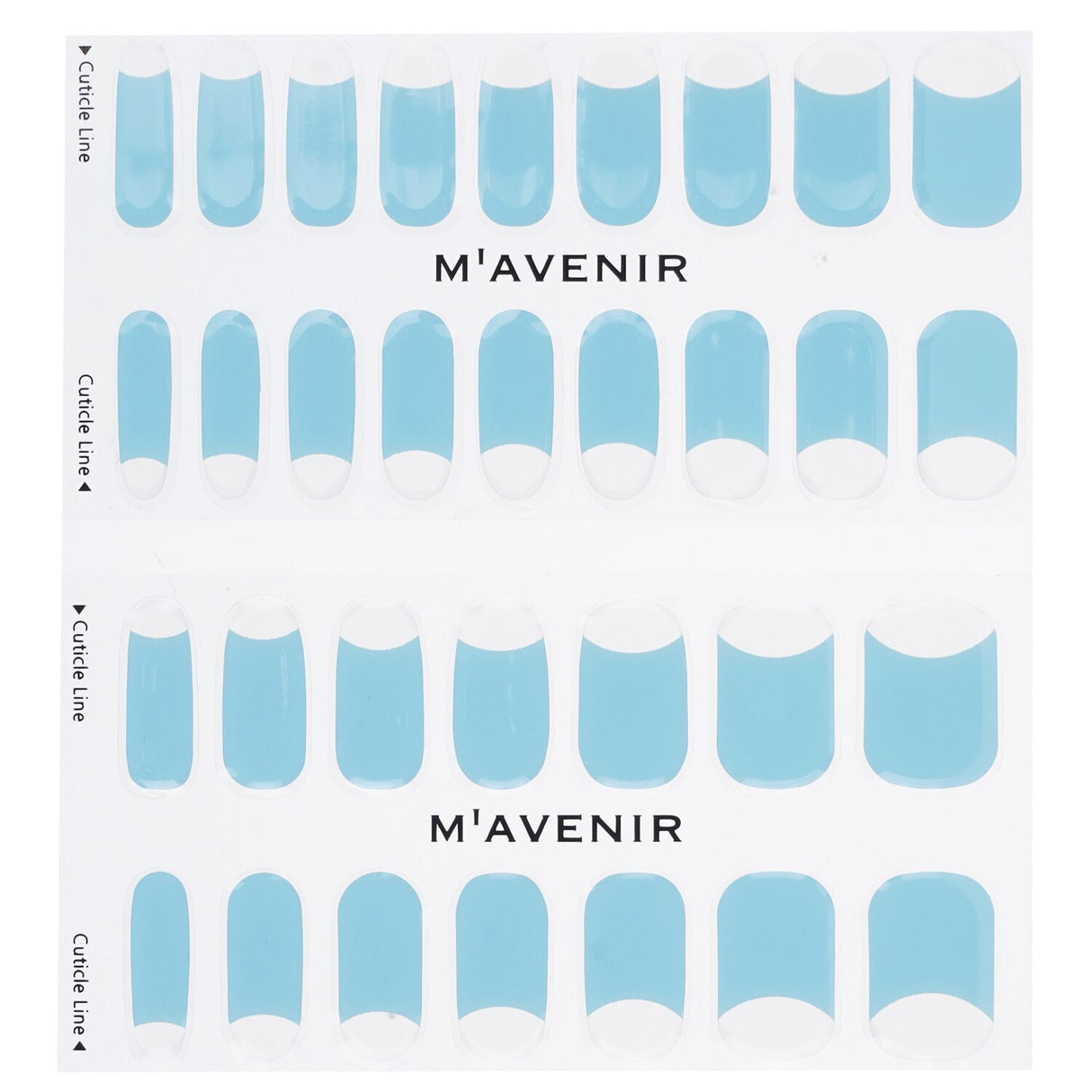 Salon-quality cream blue matte nail stickers, 32 pcs, perfect for effortless, stunning nail art at home.