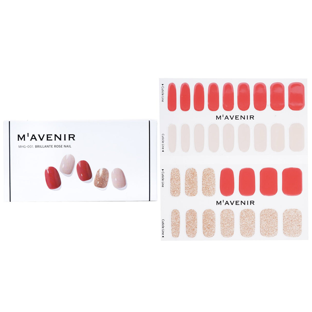 Mavenir pink nail stickers featuring 32 salon-quality pieces for easy, radiant nail art that suits any style.