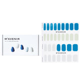 Blue nail stickers by Mavenir, 32 pieces, made with real gel for a dazzling finish and easy application at home.