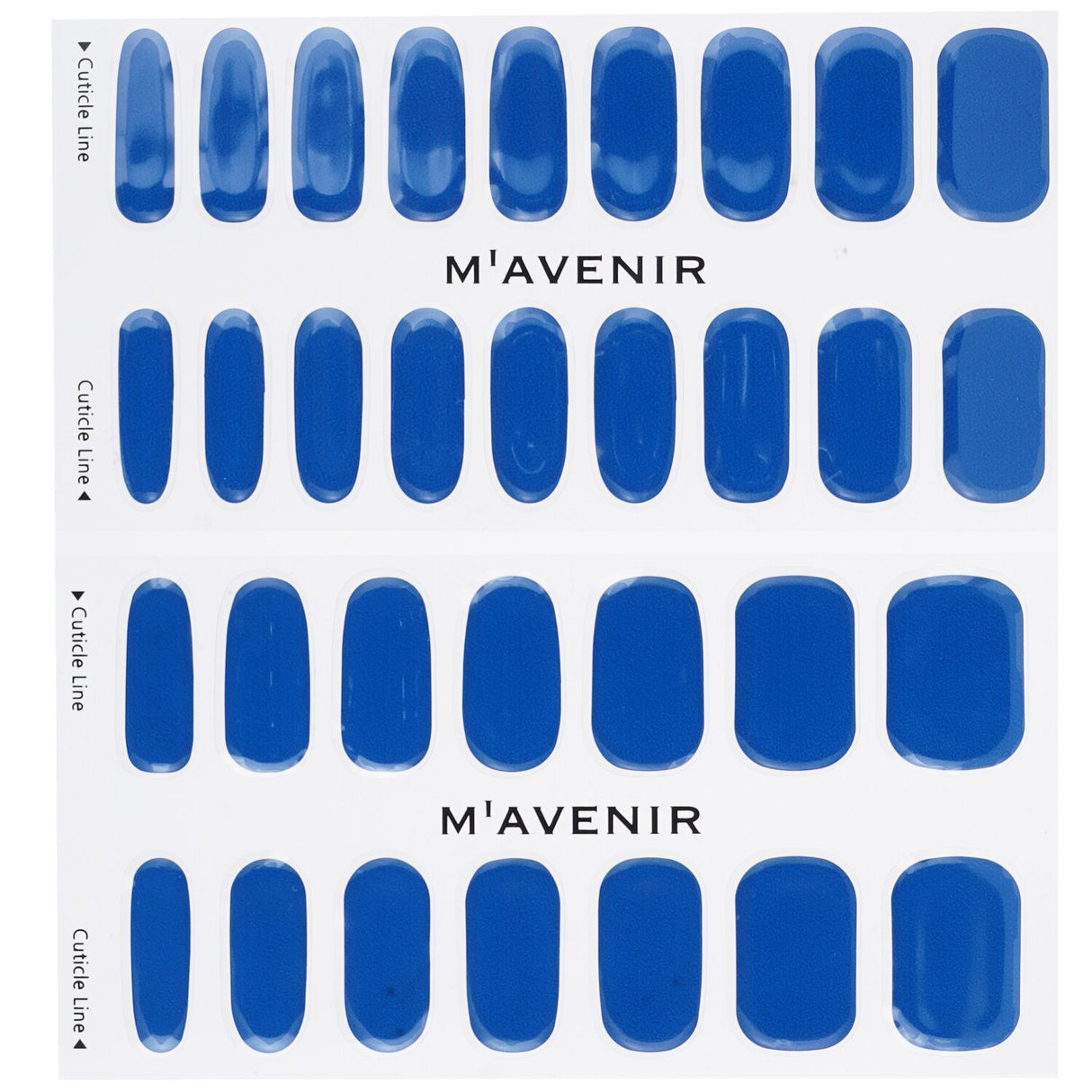 Mavenir Classic Navy Nail Stickers featuring 32 elegant blue designs for a salon-quality finish at home.