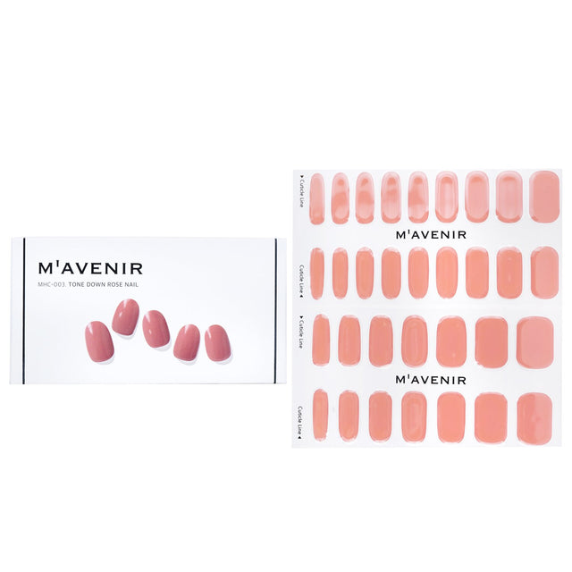 Pink nail stickers from Mavenir, featuring 32 salon-quality designs for easy, stylish nail art at home.