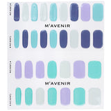 Nail art stickers in blue, featuring Mint Berry design; 32pcs with radiant luster and easy application for salon-quality results.