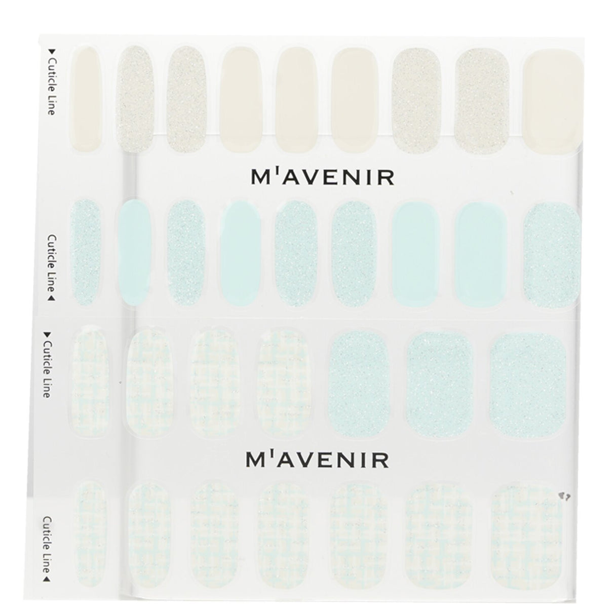 Mavenir Blue In Tweed Nail Stickers: 32 easy-apply salon-quality designs for stunning, safe nail art at home.