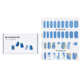 Mavenir Blue Nail Stickers - 32pcs for salon-quality nail art, featuring radiant gel finish and secure adherence for all shapes.