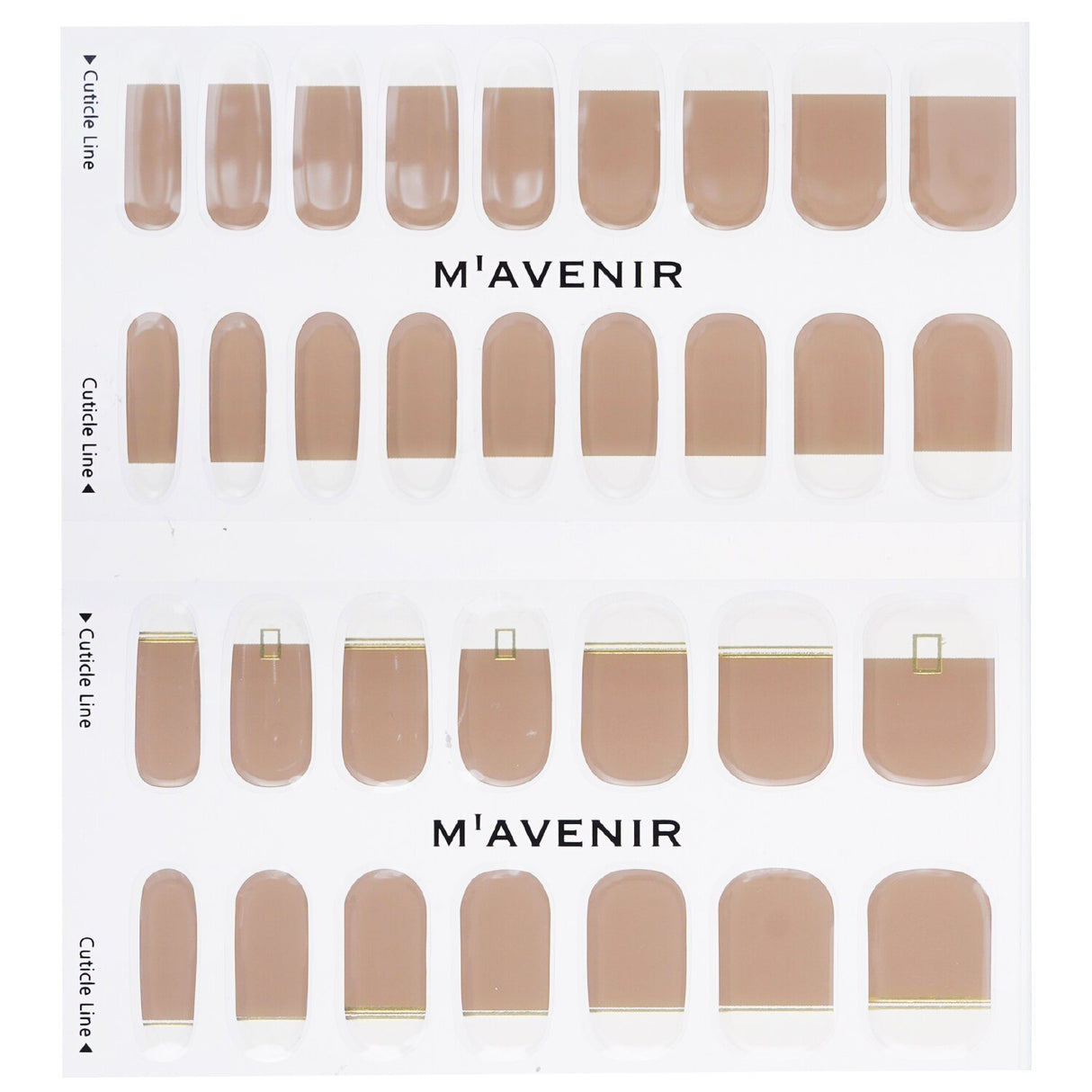 Mavenir Brown Nail Sticker set featuring 32 salon-quality gel stickers for stunning nail art and easy application at home.