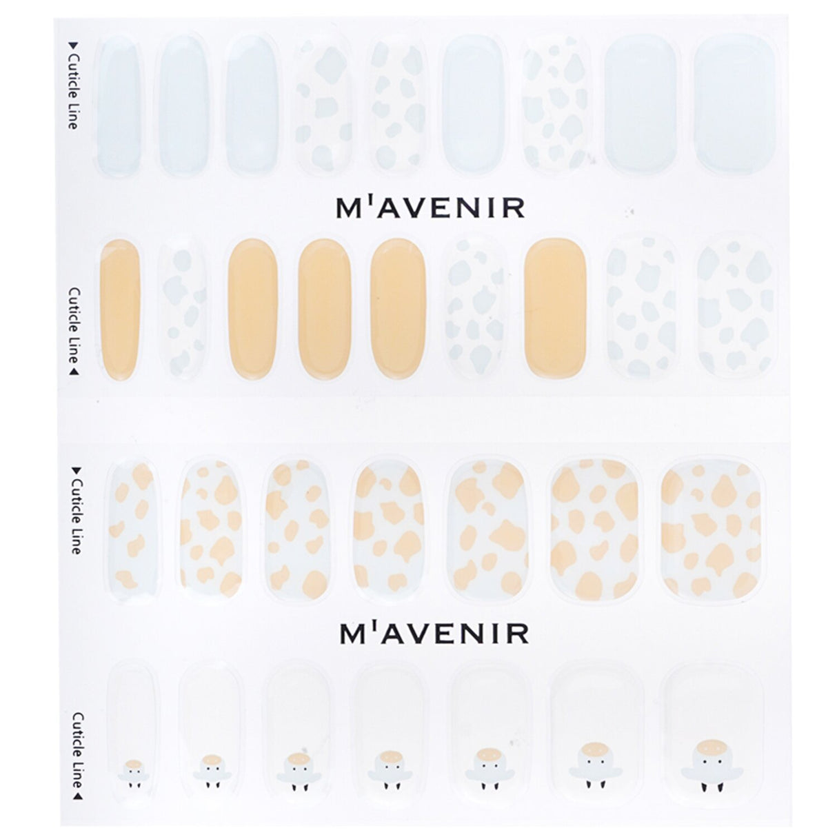 Mavenir White Cow Nail Stickers - 32 premium, easy-apply designs for stunning, radiant manicures at home.