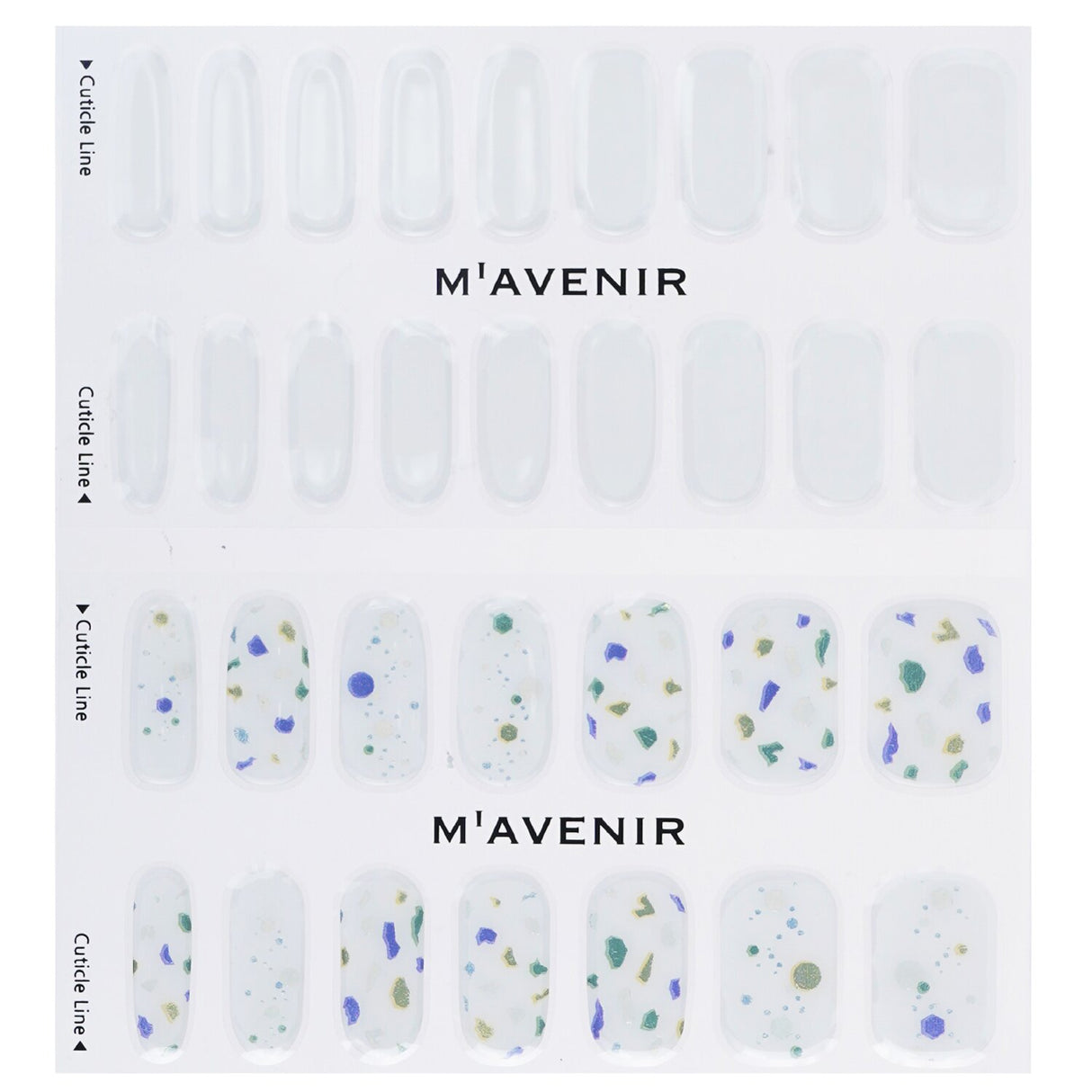 Mavenir white nail stickers featuring #Violeta Blooming design, 32pcs for trendy, salon-quality nail art at home.