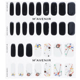 Black Mavenir nail stickers featuring Kandinsky segment design, 32 pieces, for stylish and easy DIY manicures.