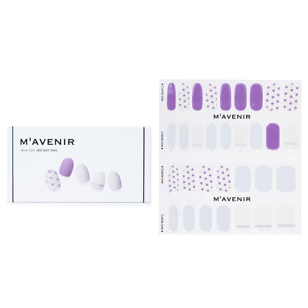 Vibrant Mavenir Iris Dot Nail Stickers, 32 pieces, offering salon-quality nail art with radiant luster for stylish at-home manicures.