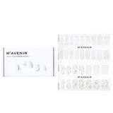 Mavenir Nail Stickers in white, 32pcs, featuring silver wedding ring designs for elegant, salon-quality nail art at home.