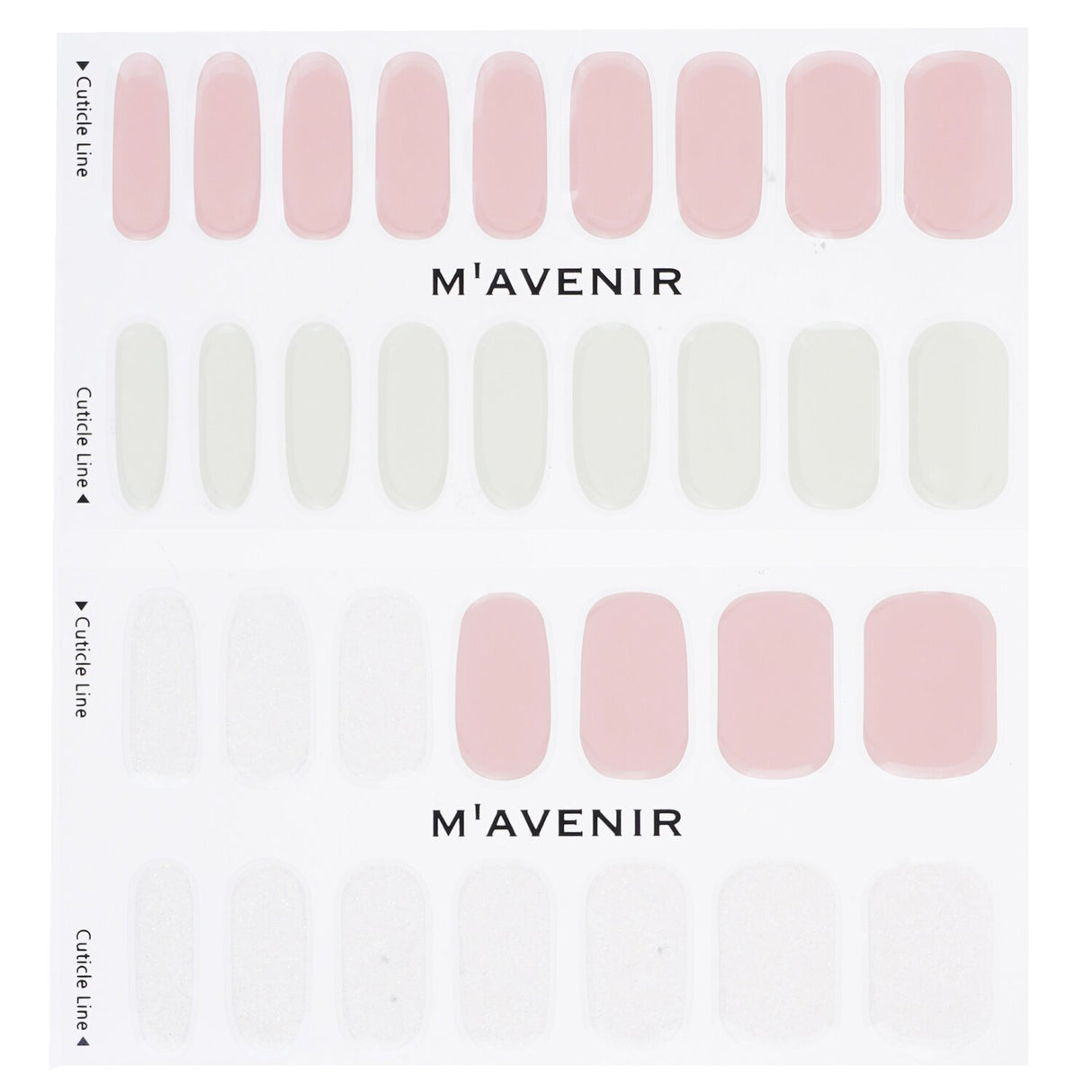 Mavenir Brillante Babypink Nail Stickers pack of 32, designed for salon-quality nail art with radiant luster and perfect fit.