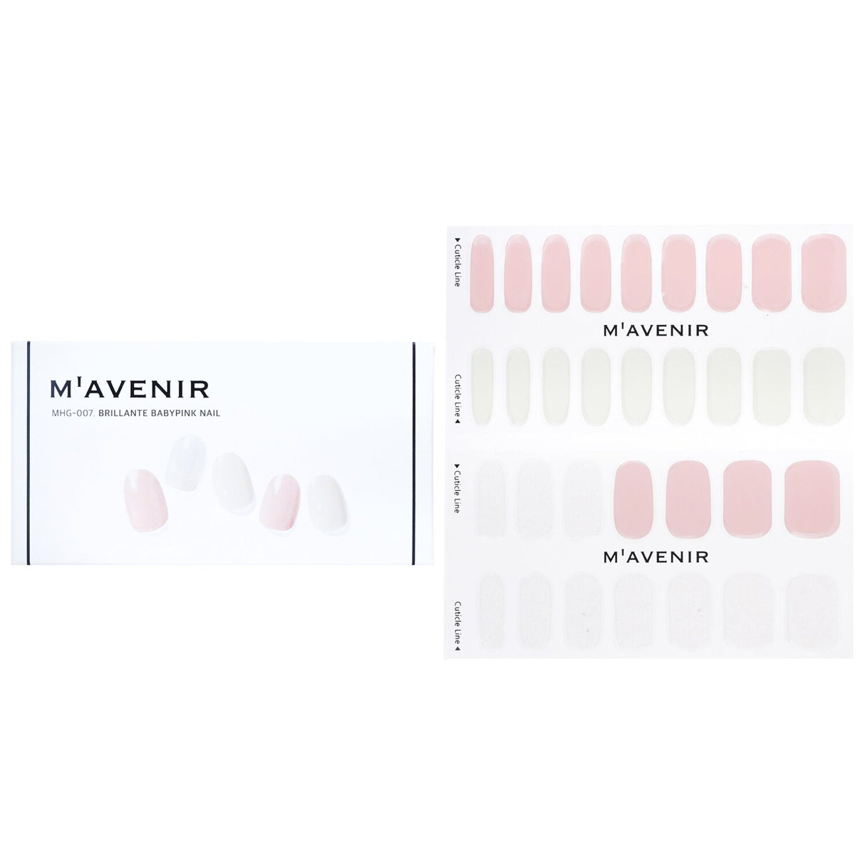 Mavenir Brillante Babypink Nail Stickers - 32 premium gel stickers for salon-quality nail art at home, safe and stylish.