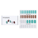 Assorted 32-piece Mavenir Brillante Pistachio Nail Stickers offer trendy designs, premium gel finish, and easy application for stunning nails.