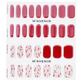 Mavenir red nail sticker pack featuring 32 salon-quality designs with radiant luster, suitable for all nail shapes.