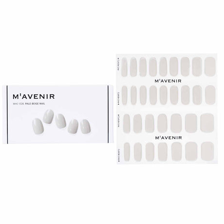 Mavenir Pale Beige Nail Stickers: 32 salon-quality designs for a luminous, easy manicure at home, safe and animal-friendly.