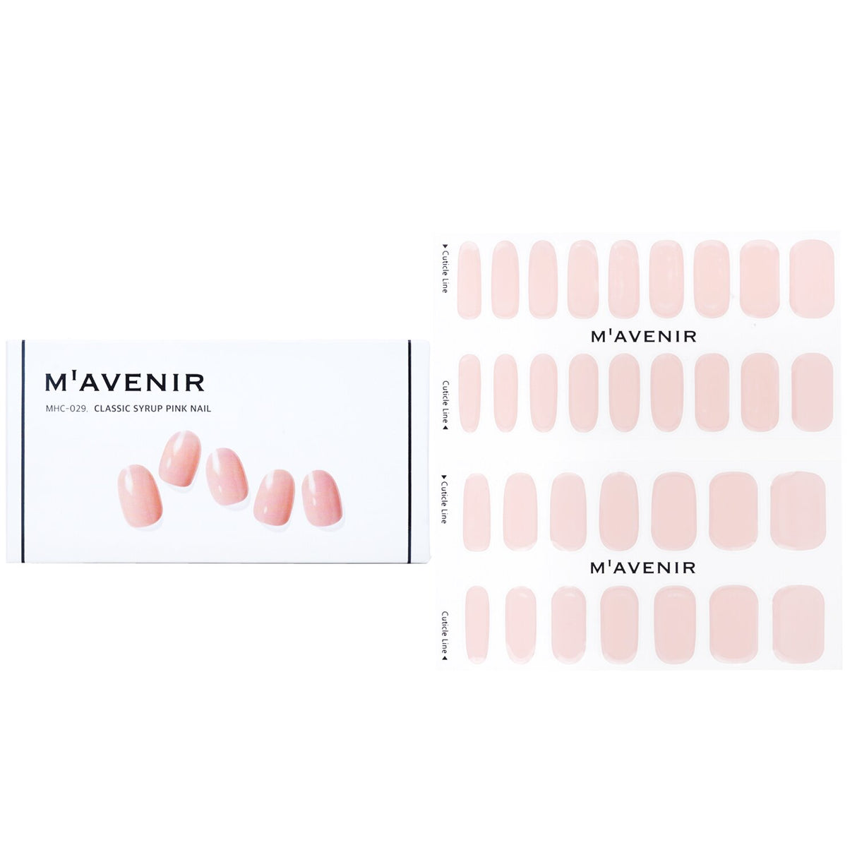 Mavenir Classic Syrup Pink Nail Stickers, 32pcs, offering salon-quality nail art with vibrant pink design for effortless application.