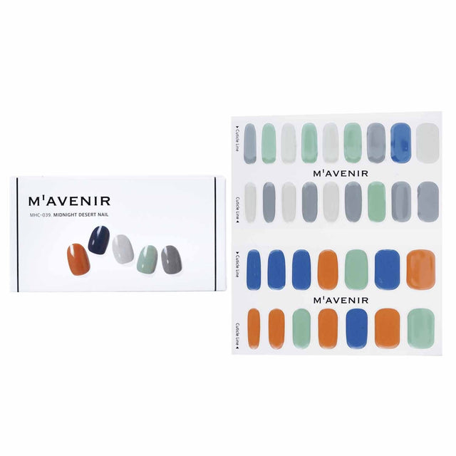 Assorted color nail stickers inspired by desert sunsets, suitable for all nail sizes, offering salon-quality designs.