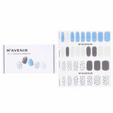 Mavenir Cream Blue Leopardo Nail Stickers - 32 chic patterned decals for instant glam and salon-quality nails at home.