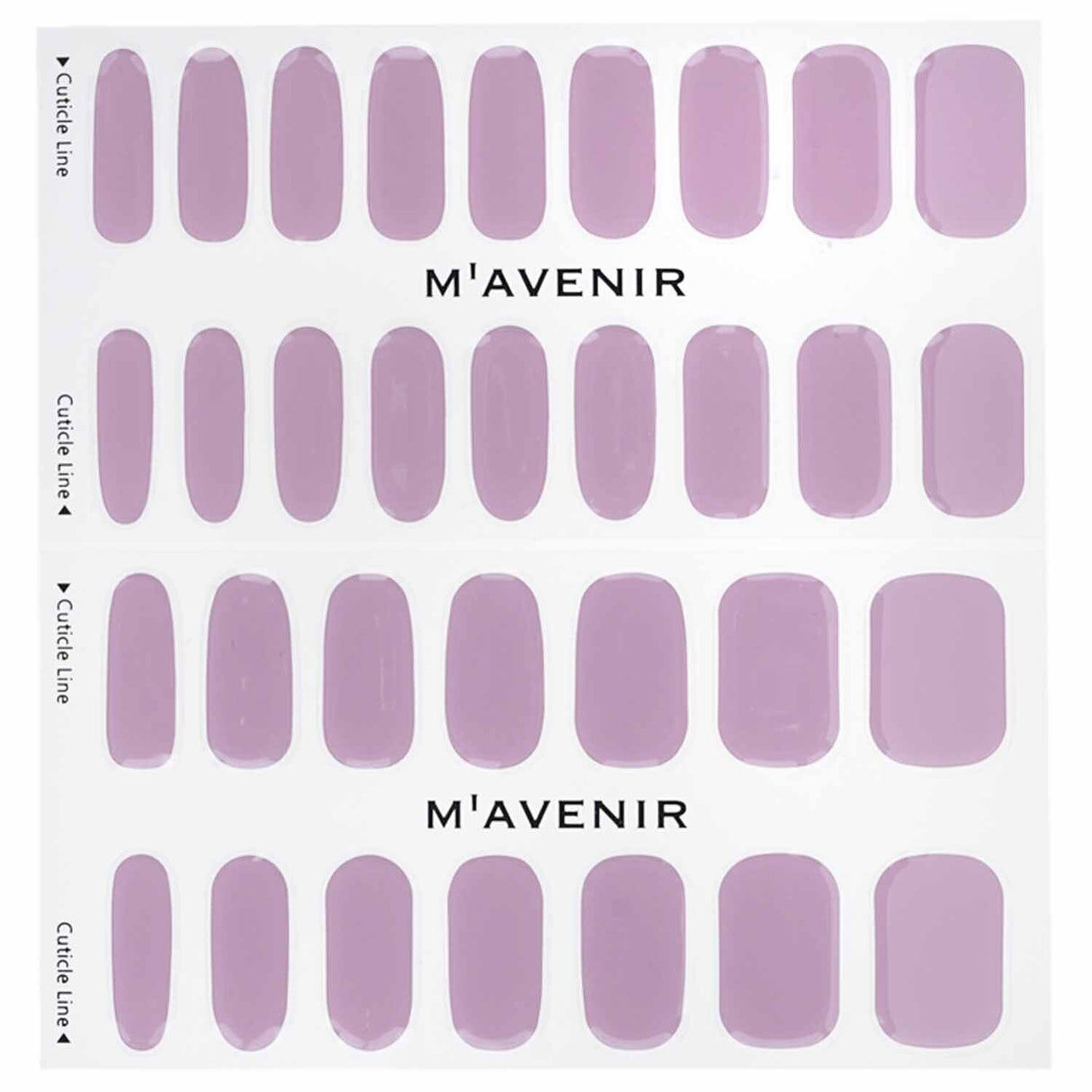 Purple nail art stickers in a pack of 32, made from liquid gel for a flawless, radiant finish perfect for any nail shape.