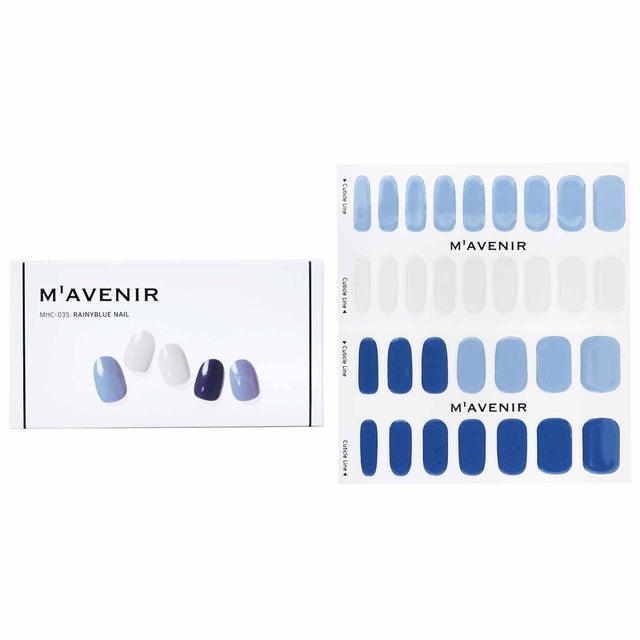 Nail art sticker pack in blue, 32 salon-quality pieces for effortless application and vibrant, radiant designs.