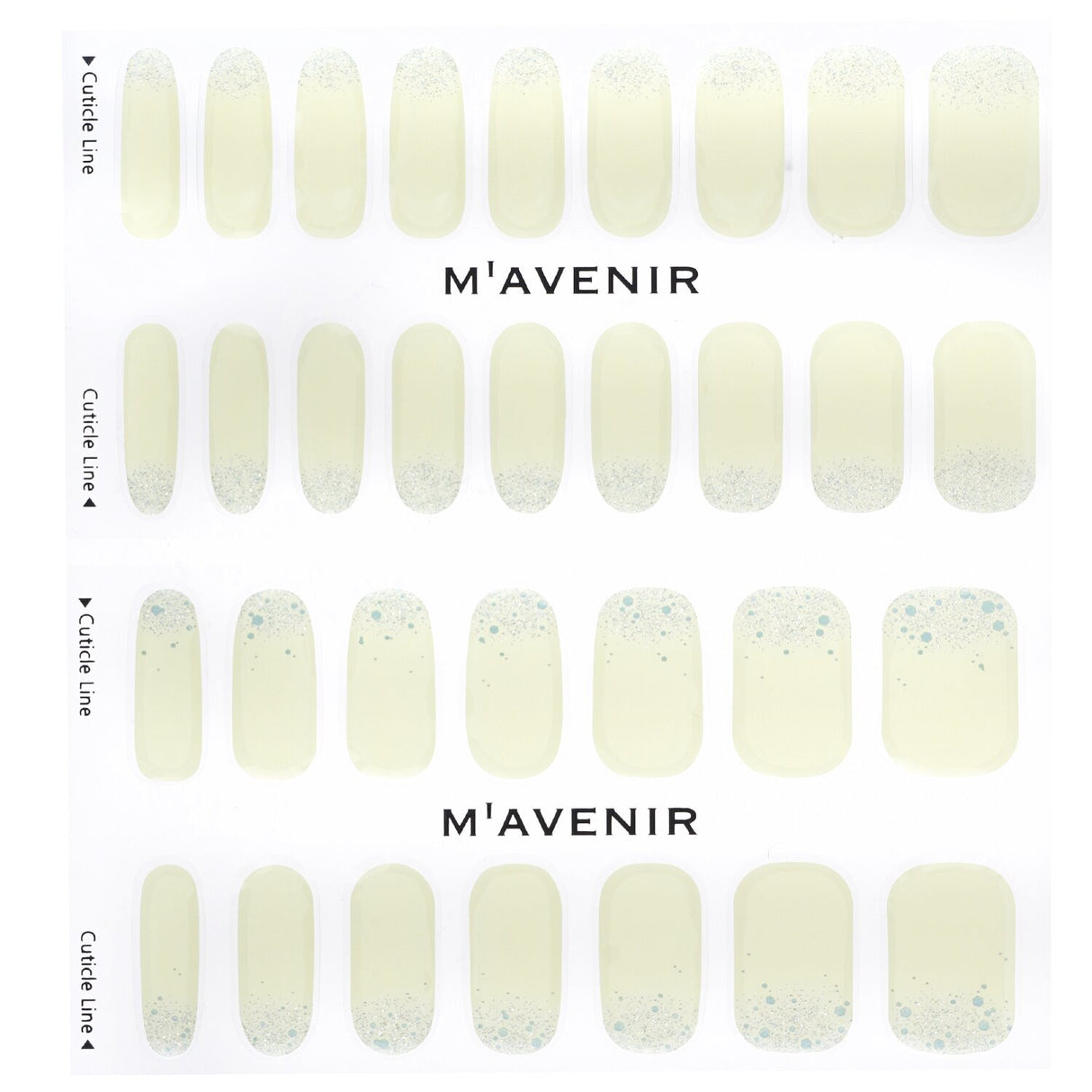 Mavenir white nail stickers with #Lemon Cream Fiesta design, 32 pieces for salon-quality at-home manicures.