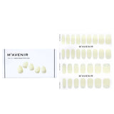 Mavenir White Nail Sticker set featuring 32 Lemon Cream Fiesta designs for salon-quality at-home manicures.