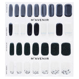 Black nail stickers featuring Milky Way design; 32 salon-quality pieces for stylish, easy application and vibrant results.