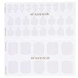 White nail stickers from Mavenir, 36pcs, featuring radiant gel finish, easy application, and diverse trendy designs.