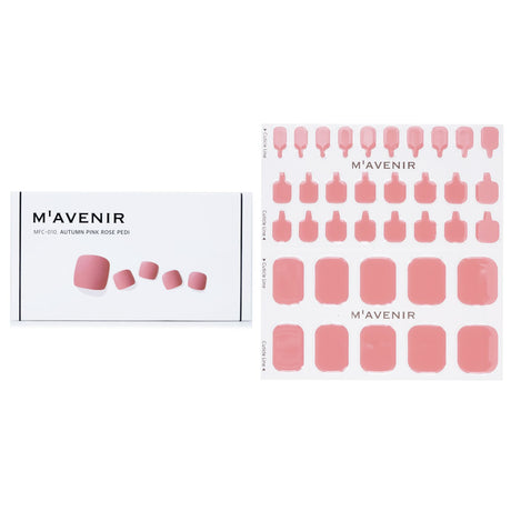 Mavenir pink nail sticker set featuring 36 salon-quality designs, perfect for quick and stylish manicures at home.