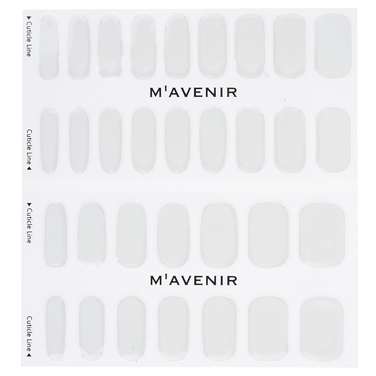 White nail stickers from Mavenir, 32pcs, salon-quality with radiant luster, fits all nails, perfect for DIY nail art.