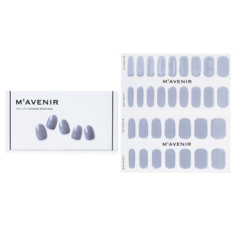 Purple nail art stickers from Mavenir, featuring 32 salon-quality designs for radiant, easy application and unique style.