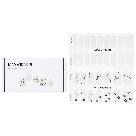 White Mavenir Nail Stickers pack of 32, offering salon-quality, adhesive designs for quick, fabulous nail art at home.