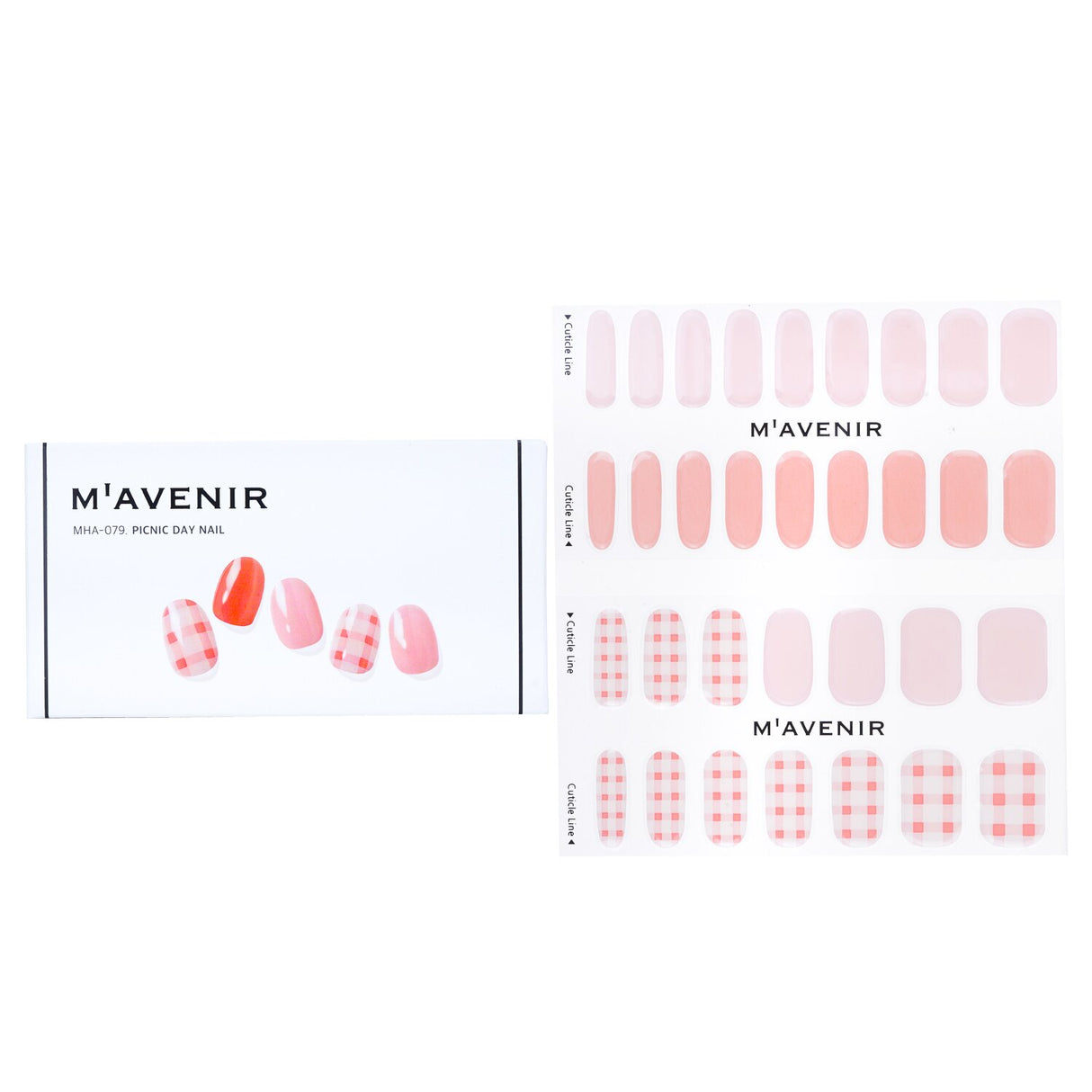 Pink nail stickers from Mavenir featuring 32 vibrant designs, perfect for quick salon-quality nail art at home.