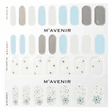 Assorted color nail stickers with falling daisy design, 32 pieces for easy salon-quality nail art at home.