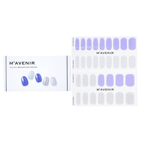 Mavenir Purple Nail Stickers - 32pcs, salon-quality gel stickers for easy, vibrant nail art suitable for all nail shapes.