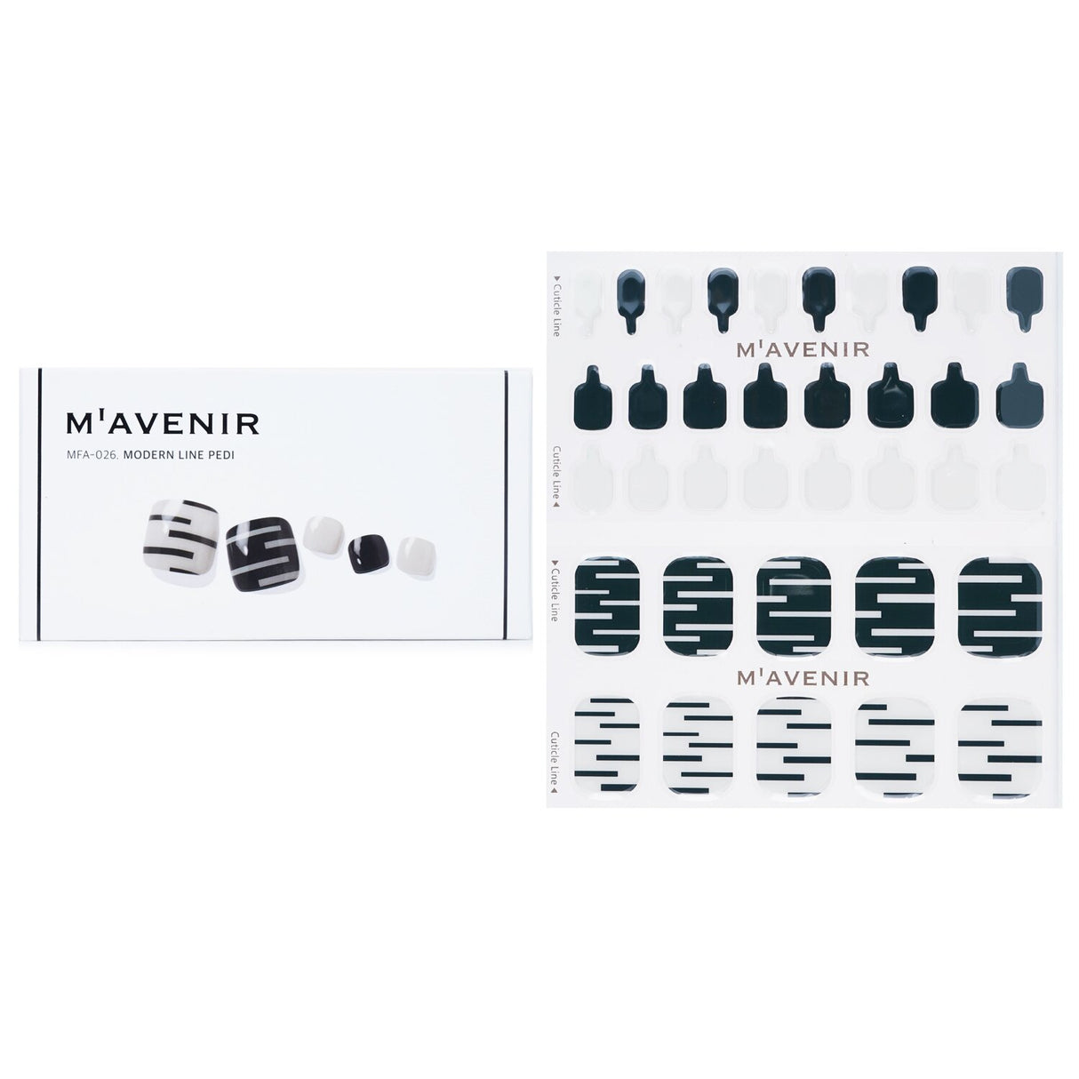 Vibrant Mavenir patterned nail stickers, 36 pieces, designed for easy application and a salon-quality finish at home.