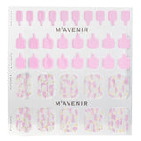 Mavenir Pink Shell Pedi nail stickers pack featuring 36 vibrant, salon-quality designs for easy, stylish nail art at home.