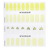 Yellow nail stickers from Mavenir featuring 32 salon-quality designs that offer radiant shine and fit all nail shapes.