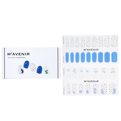 Assorted color nail stickers by Mavenir featuring radiant designs for salon-quality nails, safe and easy for all users.