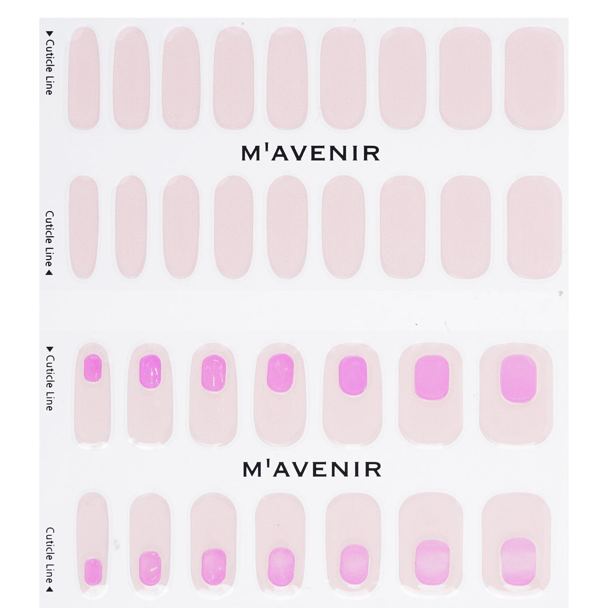 Mavenir Glass Soft Pink Nail Stickers: 32 chic pink nail art stickers for salon-quality nails at home, safe and easy to use.