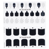 Black nail art stickers in pack of 36, offering salon-quality designs and radiant luster for trendy, easy application.