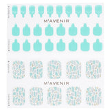 Blue nail sticker set featuring 36 salon-quality designs crafted from liquid gel for a flawless and vibrant manicure.