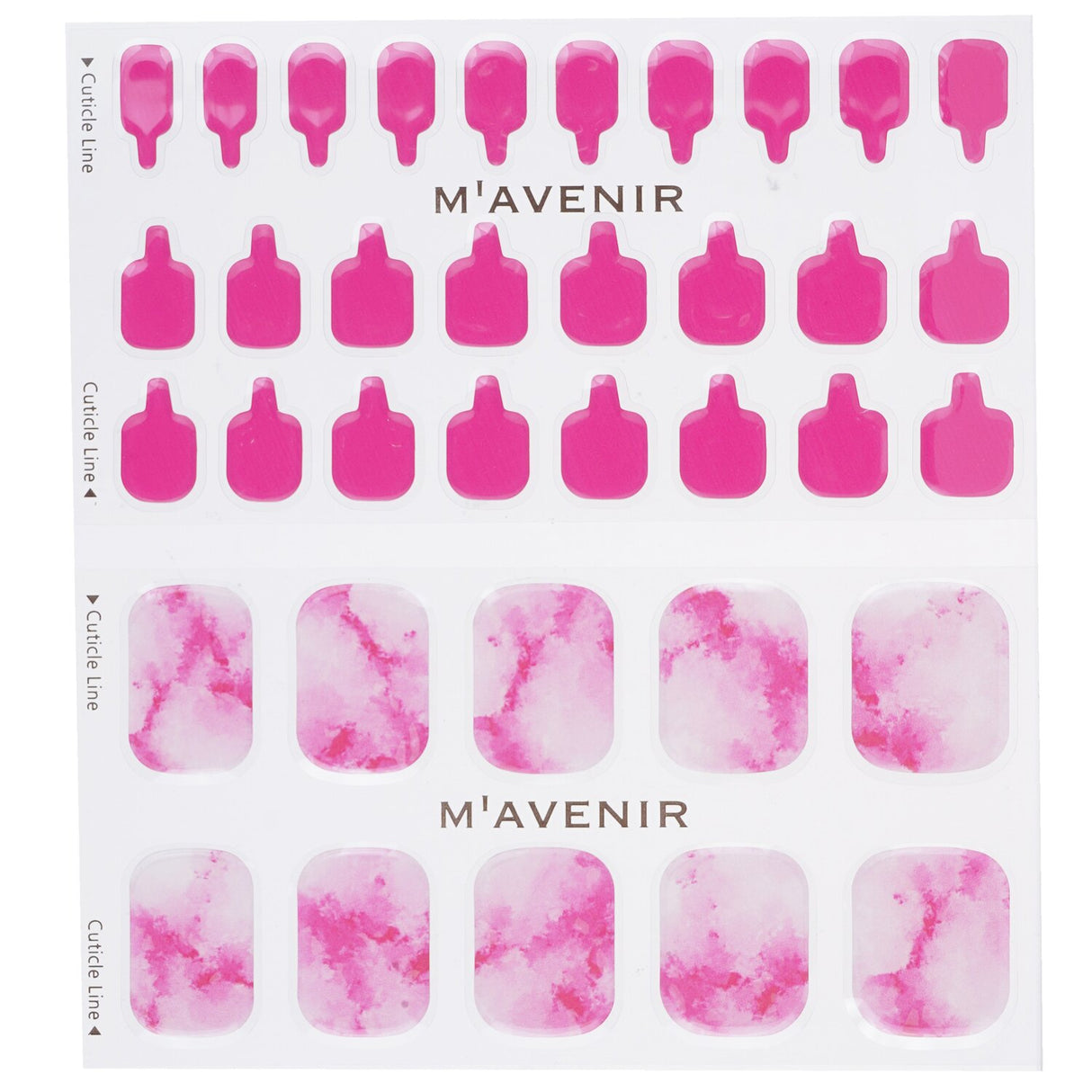 Pink Cherry Marble Pedi nail stickers featuring 36 salon-quality designs, crafted with liquid gel for easy application.