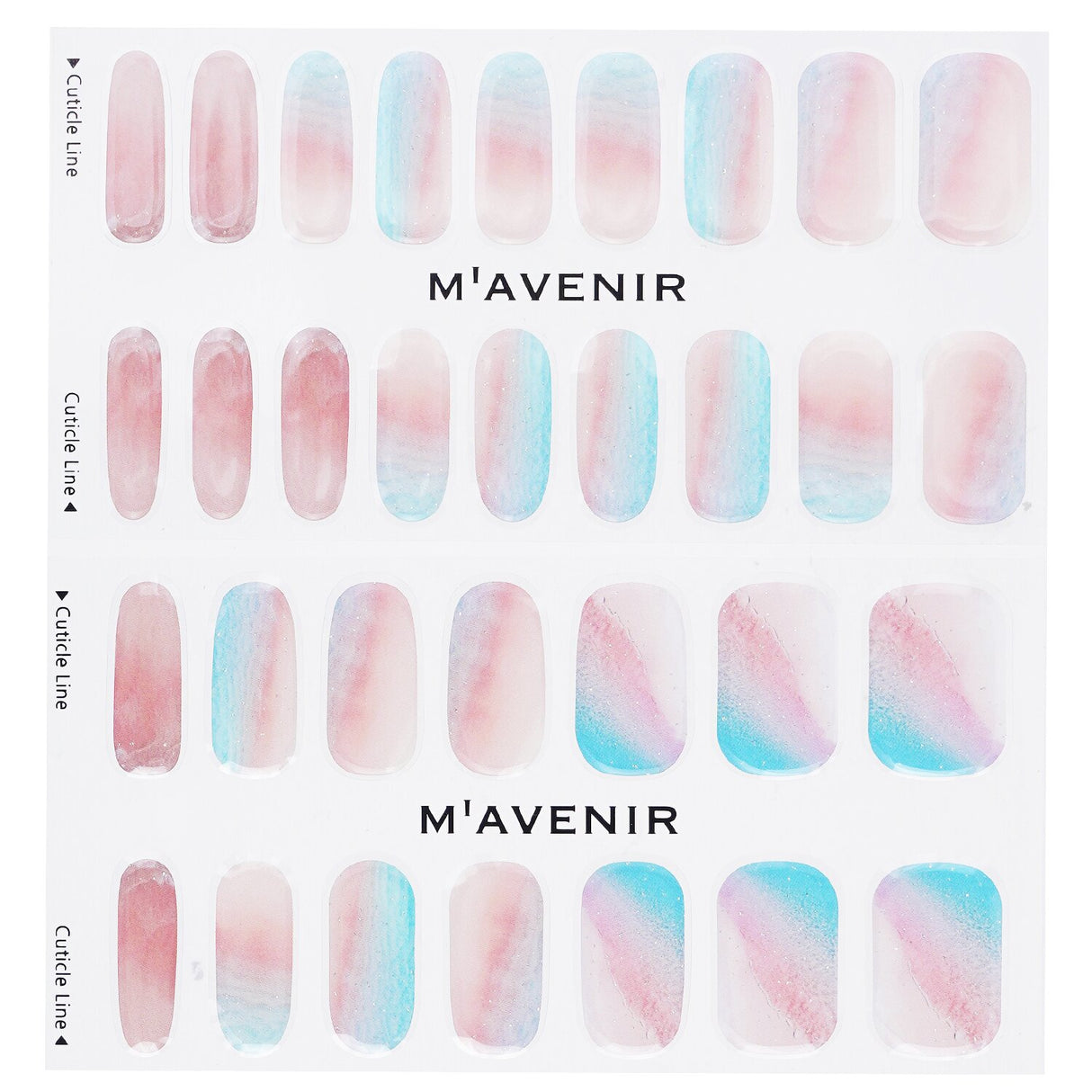 Mavenir Pink Beach Nail Stickers - 32pcs, vibrant gel stickers for easy, salon-quality nail art at home.