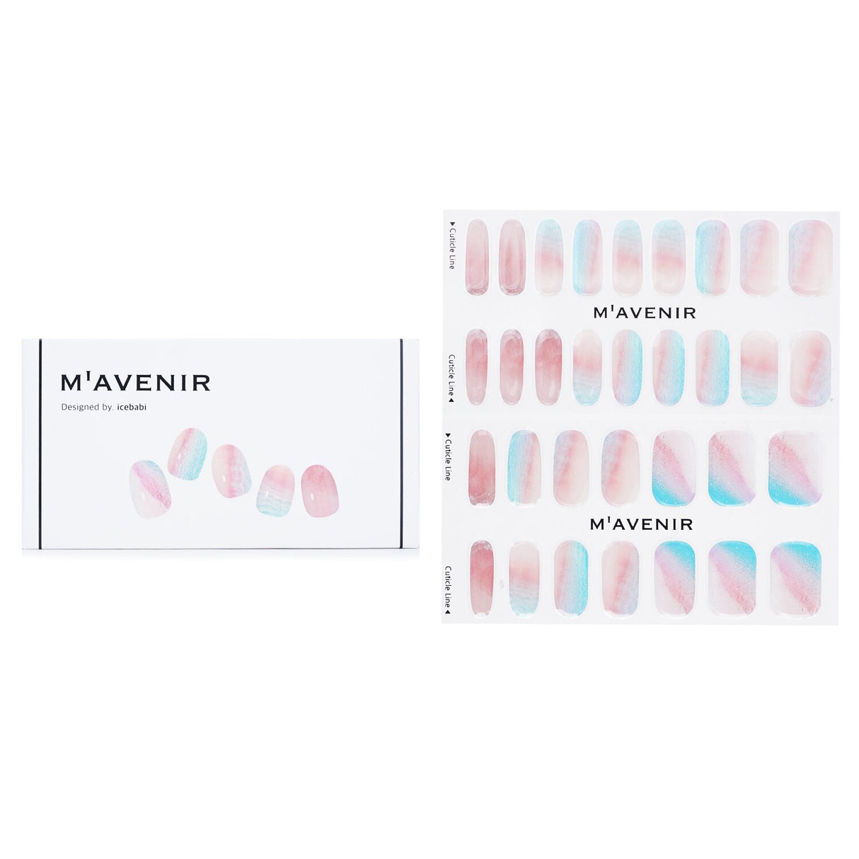 Mavenir Pink Beach Nail Stickers - 32 salon-quality designs for vibrant, easy nail art with a glossy finish.