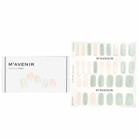 Stylish Mavenir Spring Scarf Nail Stickers, 32pcs, premium gel, fits all nail shapes, radiant luster, perfect for any occasion.