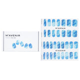 Mavenir blue nail stickers featuring 32 designs for effortless nail art, safe, animal-friendly, and salon-quality finish.