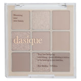 Vegan Dasique #07 Milk Latte Shadow Palette with 9 highly pigmented shades, featuring velvet, matte, shimmer, and glitter textures.