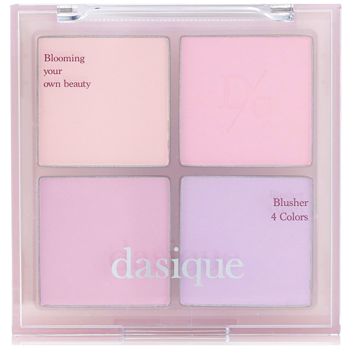 Dasique 4-color blush palette #02 Cool Blending, silky formula for a natural, buildable glow suitable for all skin tones.