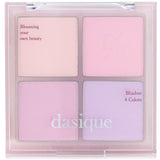 Dasique 4-color blush palette #02 Cool Blending, silky formula for a natural, buildable glow suitable for all skin tones.